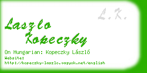 laszlo kopeczky business card