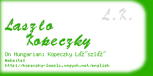 laszlo kopeczky business card